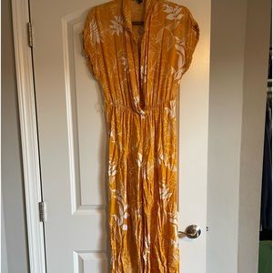 Orange/ yellow floral jumpsuit